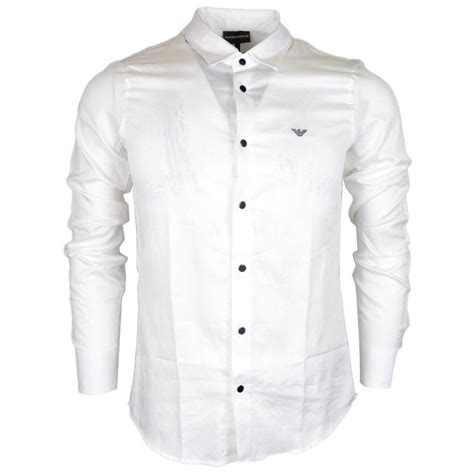 armani white shirt|armani long sleeve shirt.